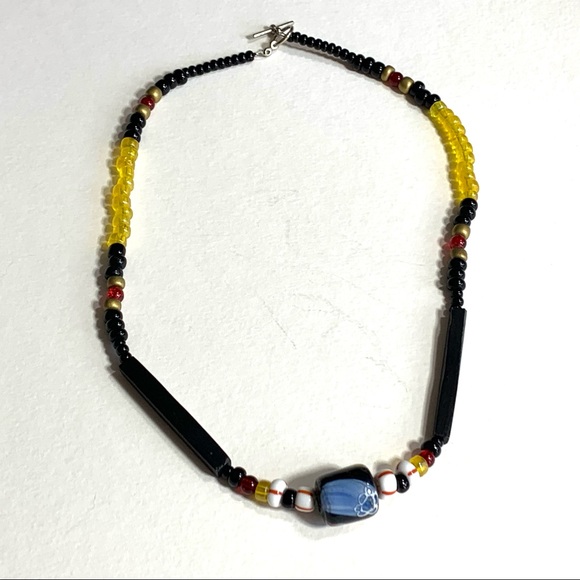 Boho Beaded Necklace Colorful Ceramic Wood Other Trade Styles Toggle Close - Picture 5 of 5